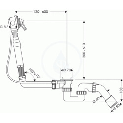  Exafill Corps d'encastrement. Bec déverseur spécial grande baignoire (58126180)