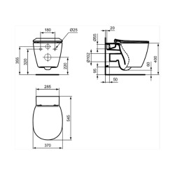 Pack WC Suspendu Connect Air Ideal Standard (E008701)