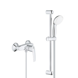 Mitigeur mécanique douche monocommande start chrome avec ensemble pour  douche avec barre douche chromé 4 jets vitalio comfort 100 GROHE