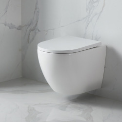 WC suspendu sans bride Vortex et fixations invisibles, abattant frein de chute (SAT67010RTORP)