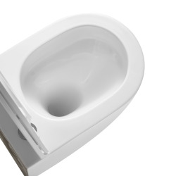 WC suspendu sans bride Vortex et fixations invisibles, abattant frein de chute (SAT67010RTORP)