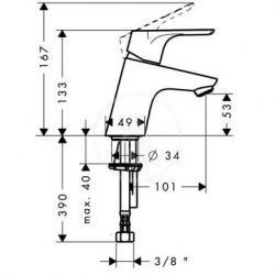  Focus 70 Mitigeur de lavabo sans tirette ni vidage (31733000)