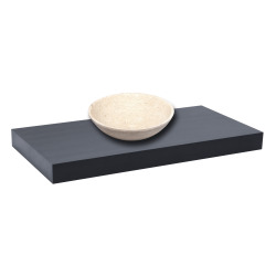 Naturel Plan de travail sous lavabo sans lavabo Naturel Dolce 80x8x50 cm noir mat DO8050BL