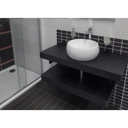  Plan de travail sous lavabo sans lavabo Naturel Dolce 80x8x50 cm noir mat DO8050BL
