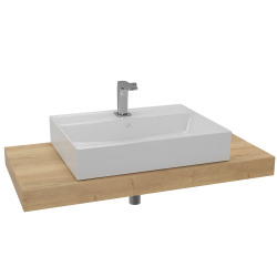 Naturel Ensemble de salle de bain SAT avec plaque sous lavabo Dolce 100x8x50 cm chêne halifax KSETDO11