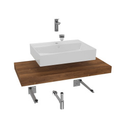 Naturel Ensemble de salle de bain Grohe avec lavabo Dolce 100x8x50 cm chêne charleston KSETDO14