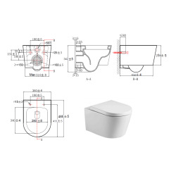 Swiss Aqua Technologies Pack WC bâti-autoportant + WC SAT sans bride fixations invisibles + Abattant softclose + Plaque chrome mat (SMART-SATrimless-5)