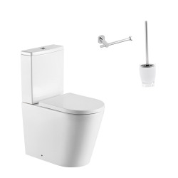 Swiss Aqua Technologies Infinitio Abattant de WC rectangulaire, Avec frein  de chute, Noir (SATINFP12BKM)