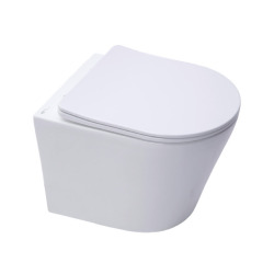 Alca Pack WC Bâti-autoportant + WC sans bride Infinitio + Abattant softclose + Plaque blanche (AlcaInfinitio-M270)