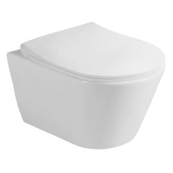 Alca Pack Bâti-support autoportant + WC sans bride Lucco Avva + Abattant softclose + Plaque chrome brillant (AlcaAvva-M271)