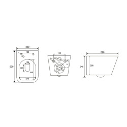 Swiss Aqua Technologies WC suspendu Infinitio sans bride Design, fixations invisibles + Abattant softclose (SquareInfinitio)