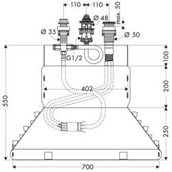  Combiné mitigeur 3 trous. Corps d'encastrement pour montage sur bord de baignoire (13437180)