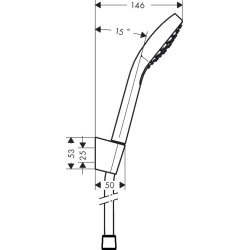 Croma Select S Set douchette 1 jet avec support mural et flexible de douche 125 cm (26420400)  Croma Select S Set douchette 1 jet avec support mural et flexible de douche 125 cm (26420400)
