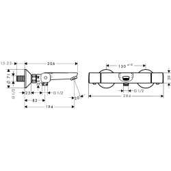 Ecostat Universal Mitigeur thermostatique bain/douche, Chrome (13123000)  Ecostat Universal Mitigeur thermostatique bain/douche, Chrome (13123000)