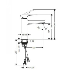 Hansgrohe Metropol Metropol 110 Mitigeur de lavabo poignée manette, bonde Push-Open chrome (32507000)