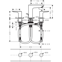 Hansgrohe Talis E Mélangeur de lavabo 3 trous 150, noir brossé, avec tirette et vidage (71733340)