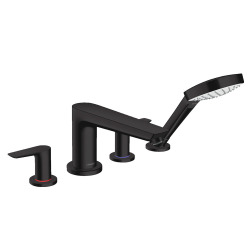 Hansgrohe Talis E Mélangeur 4 trous noir mat pour montage sur bord de baignoire (71748670)