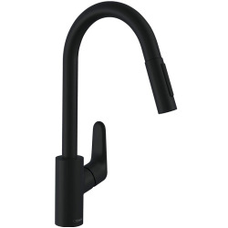 Hansgrohe Focus M41 Mitigeur de cuisine 240 noir mat, avec douchette extractible 2 jets (31815670)