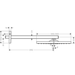  Douche de tête Raindance E300, 1 jet avec bras de douche, chromé (26238000)