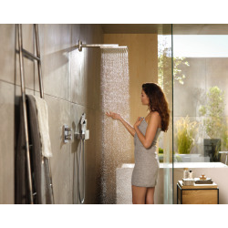 Hansgrohe Douche de tête Raindance E300, 1 jet avec bras de douche, noir mat (26238670)