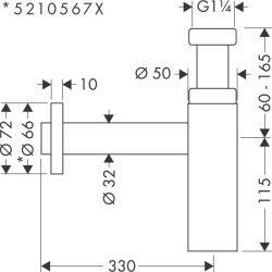 Siphon design Flowstar S, Finition Optique or poli (52105990)