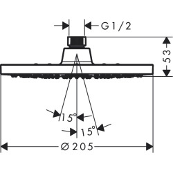 Vernis Blend Douche de tête 200 1jet EcoSmart 9 l/min, Noir mat (26277670)