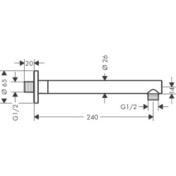  Vernis Blend Bras de douche M 1/2" 240 mm, Noir mat (27809670)