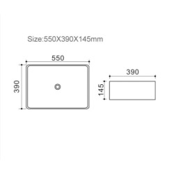 Triomini Slim lavabo de comptoir 55x39 cm sans débordement (SLM5539)
