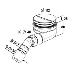  Turboflow Bonde siphoïde pour receveur de douche Ø 90 mm (0205240)