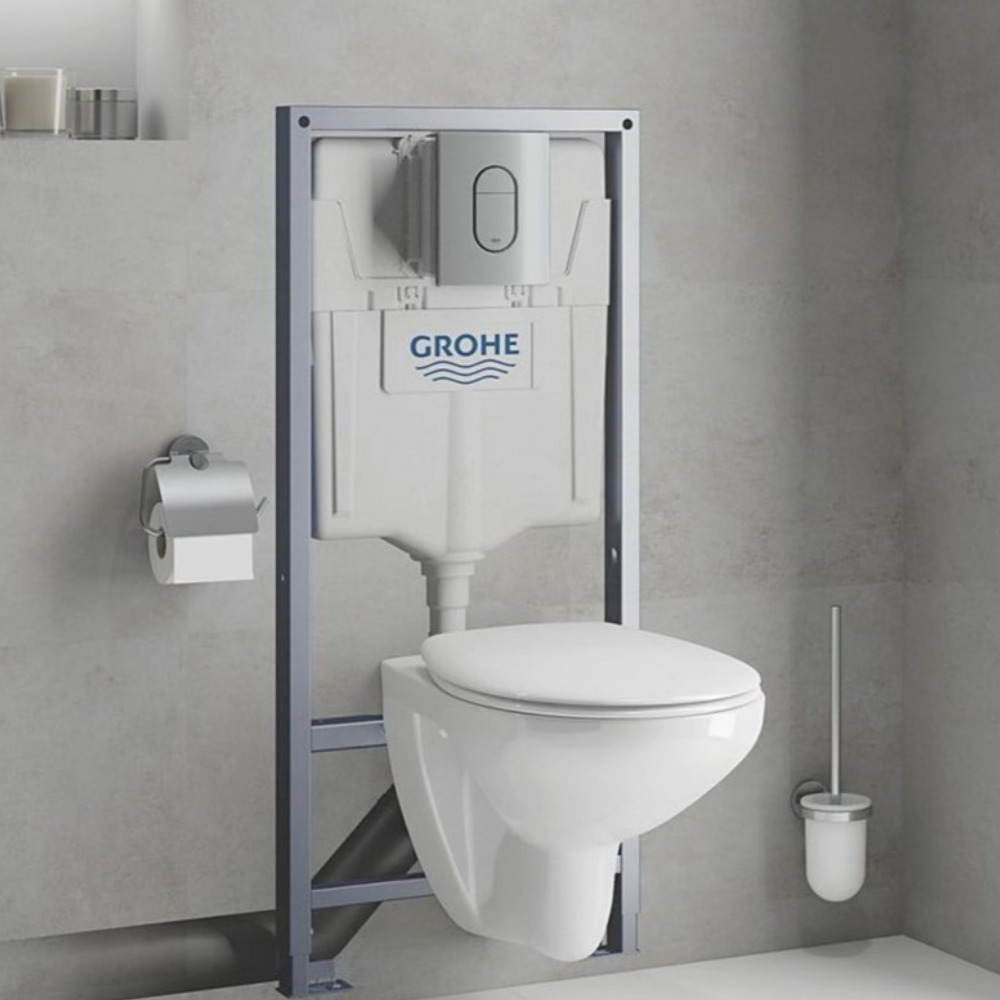 Grohe Pack WC suspendu sans bride Bau Ceramic avec abattant, bâti