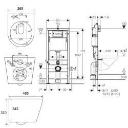 Pack WC sans bride Infinitio Noir mat + Abattant softclose + Bâti support Geberit UP100 + Plaque Noir brillante