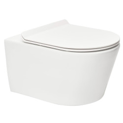 Pack WC sans bride Brevis, fixations invisibles + Abattant softclose slim + Bâti support Geberit UP100 + Plaque blanche