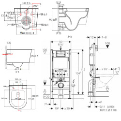 Pack WC sans bride SAT, fixations invisibles + Abattant softclose + Bâti support Geberit UP100 + Plaque blanche