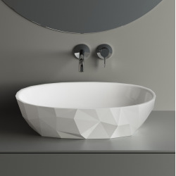 Vasque à poser Meda 56x37x14 sans trop-plein, Blanc (SATME5637)