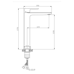 Mood mitigeur lavabo XL avec levier sans tirette, G3/8, Noir mat SATBSMOOD285C avec une garantie de 5 ans