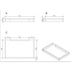  Plaque sous lavabo Naturel Dolce 80x50 cm acacia DO8050AK