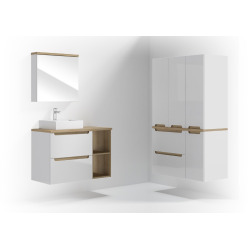 Armoire murale 30 x 60 x 45 cm - blanc brillant - Naturel Stilla