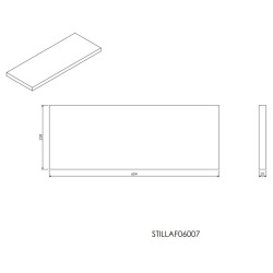 Plan Naturel Stilla 60x2,5x23 cm blanc (STILLAF06007)