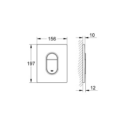  Arena Cosmopolitan Plaque de commande WC, Chrome (38844000)