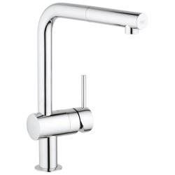 Grohe Minta Mitigeur de cuisine avec rotation 360° et douchette, Chrome (32168000)