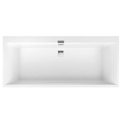 Baignoire rectangulaire Squaro 180x80 cm marbre coulé, avec pieds, blanc (UBQ180SQE2DV-01)