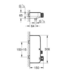 Grohe Grohtherm SmartControl Mitigeur thermostatique Bain / Douche 1/2, chromé (34718000)