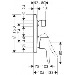  Metris Set de finition pour mitigeur bain/douche encastré (31493000)