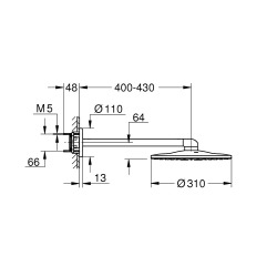  Rainshower 310 SmartActive Set douche de tête bras 430 mm, 2 jets (26475000)