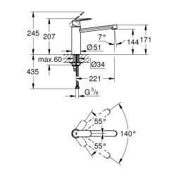  Eurosmart Cosmopolitan Mitigeur évier (30193000)