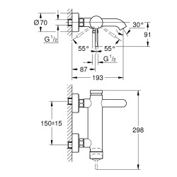 Essence Mitigeur monocommande 1/2" bain/douche (33624001)  Essence Mitigeur monocommande 1/2" bain/douche (33624001)