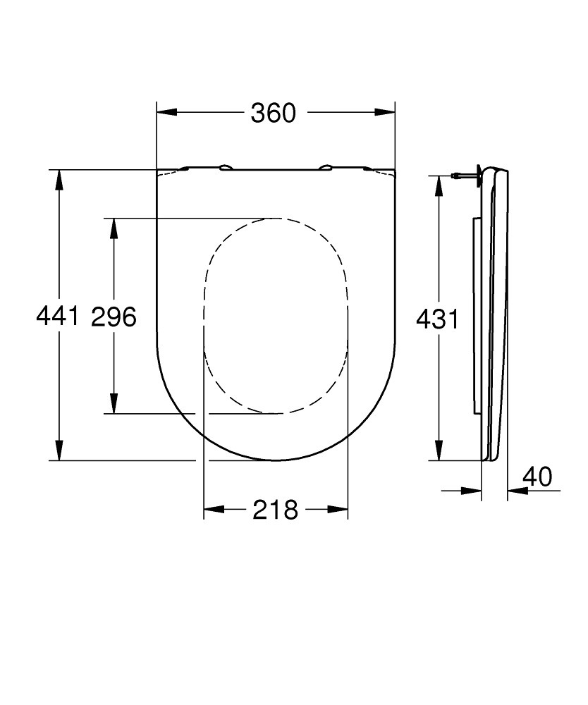 Villeroy & Boch Abattant WC architectura declipsable avec frein de chute  (98M9C101) - Livea Sanitaire