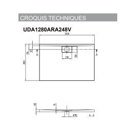 Villeroy & Boch Receveur Architectura Metalrim, 1200 x 800 x 48 mm, anthracite (UDA1280ARA248V-1S)