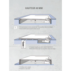  Receveur Architectura Metalrim, 1200 x 800 x 15 mm, gris (UDA1280ARA215V-3S)