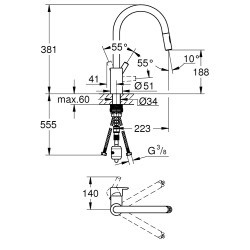 Feel, mitigeur monocommande évier, chrome (31486001)